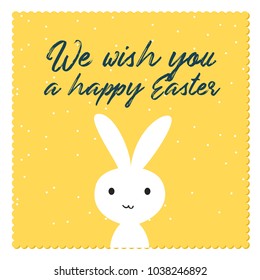 Happy easter bunny invitation template. Vector illustration