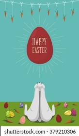 Happy Easter. The Easter Bunny. postcard. Easter illustration . Vector. Art