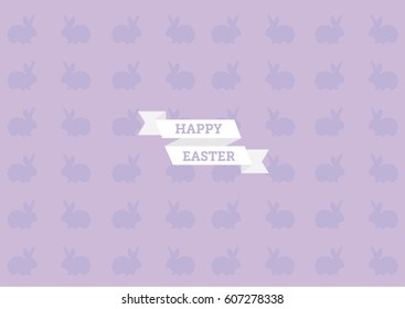 Happy Easter Bunny Purple Pattern. Vector illustration 