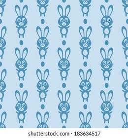 Happy easter bunny rabbit - blue pattern