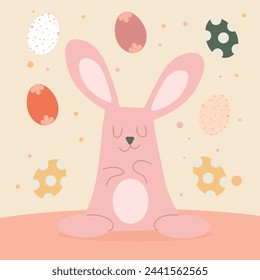 Glückliche Osterhase Kaninchenkarte