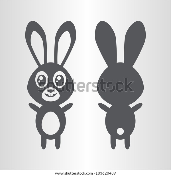 Download Happy Easter Bunny Rabbit Silhouette Stock Vector (Royalty ...