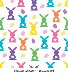 Happy Easter Bunny Seamless Pattern. Vector Illustration For Print.