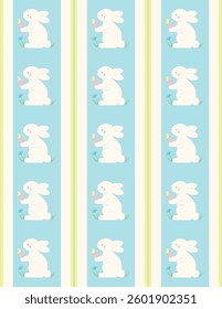 Happy Easter bunny seamless pattern design. Vector illustration.