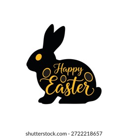 Fröhliche Osterhase Silhouette Design, Elegante Osterferien Grafik