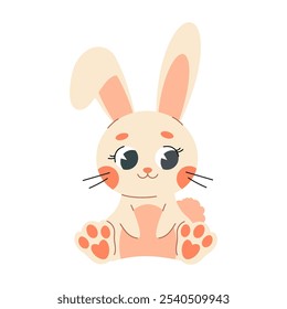 Happy easter bunny. Spring collection of animals. Collection of doodle animal and adorable design for kids. Hand drawn spring vector illustration.