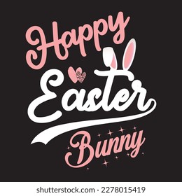 Happy easter bunny T shirt design graphic