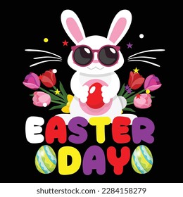 Happy Easter bunny T Shirt design