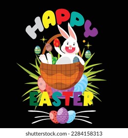 Happy Easter bunny T Shirt design