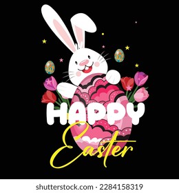 Happy Easter bunny T Shirt design