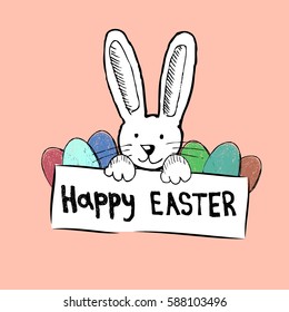 Happy Easter Bunny. Vector