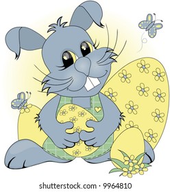 Happy Easter Bunny Vector.