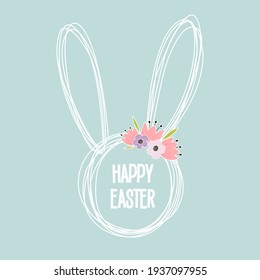 
tarjeta de saludo de vector del conejo de pascua feliz