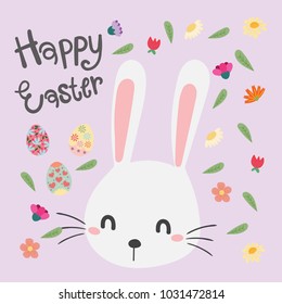 Happy Easter Bunny. Vector illustration for Easter greeting card.