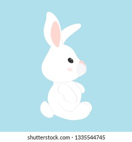 Happy Easter Bunny Vector illustration. Cute Rabbit cartoon character. 