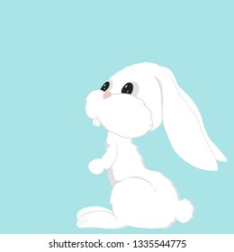 Happy Easter Bunny Vector illustration. Cute Rabbit cartoon character. 