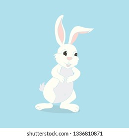 Happy Easter Bunny Vector illustration. Cute Rabbit cartoon character. 