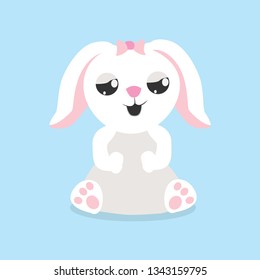 Happy Easter Bunny Vector illustration. Cute Rabbit cartoon character.