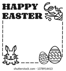 Happy Easter Bunny. Vector illustration for Easter greeting card.