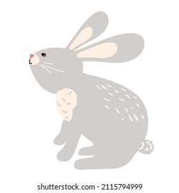 Happy Easter Bunny Vector illustration. Cute Rabbit cartoon character.