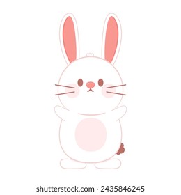 Happy Easter Bunny Vector illustration. Cute Rabbit cartoon character. Easter Bunny and Egg vector.