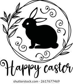 Happy Easter Bunny Vector Illustration – Cute Spring Rabbit Clipart for Holiday Designs