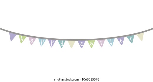 Happy Easter Bunting Banner Illustration