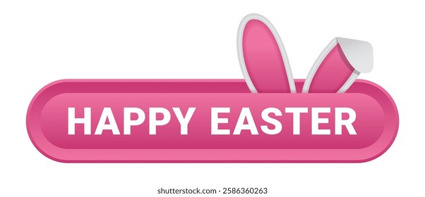 Happy Easter button icon for online store. Holiday spring click buy symbol