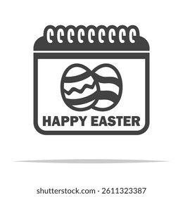 Happy easter calendário ícone contorno vetor transparente isolado