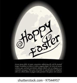 Happy Easter Calligraphic background. Free space to write your own thoughts. Vector