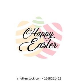 Happy Easter. Calligraphic Typography. Vector illustration.