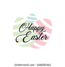 Happy Easter. Calligraphic Typography. Vector illustration.