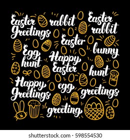 Happy Easter Calligraphy Design. Vector Illustration of Spring Holiday Lettering.