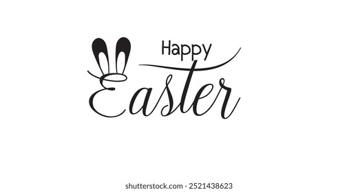 Happy Easter calligraphy hand lettering isolated on white. Easter celebration typography poster. Easy to edit template for party invitation, greeting card, banner. eps 10