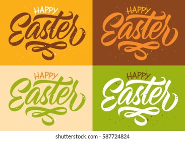 happy easter, calligraphy, handwritten text, greeting cards