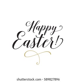 Happy Easter calligraphy and swirl element