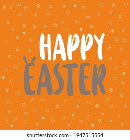 Happy Easter calligraphy text on doddle vector vintage 