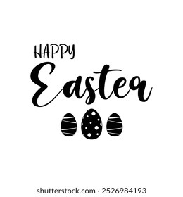 Happy Easter Calligraphy Text Vector Design.