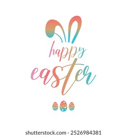 Diseño de Vector de texto de caligrafía de Pascua feliz.