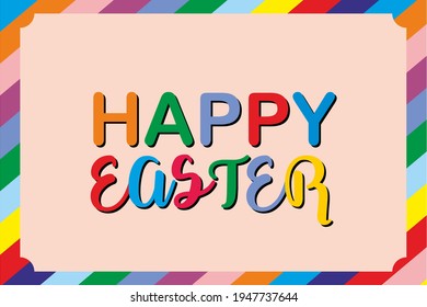 Happy Easter calligraphy text, vintage vector doodle