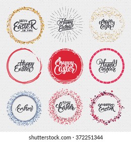 Happy easter - calligraphy typography badge It can be used for postcards, posters, presentations