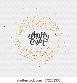 Happy easter - calligraphy typography badge It can be used for postcards, posters, presentations