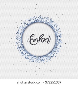 Happy easter - calligraphy typography badge It can be used for postcards, posters, presentations