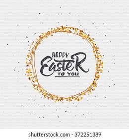 Happy easter - calligraphy typography badge It can be used for postcards, posters, presentations