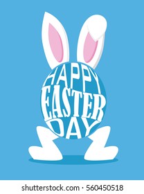 Happy easter card. Abstract and original easter rabbit