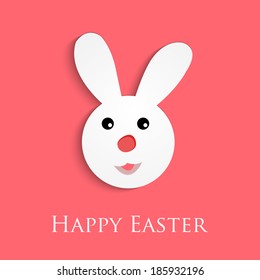 Happy Easter Card background with bunny . 