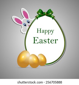 Happy Easter card background with easter bunny.