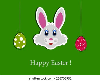 Happy Easter card background with easter bunny.
