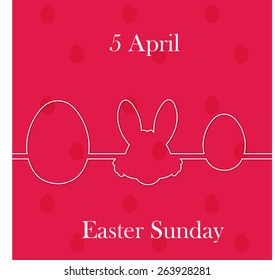 Happy Easter card background with Easter bunny.