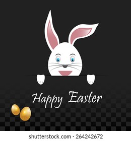 Happy Easter card background with Easter bunny face.